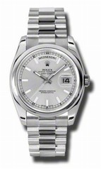 Rolex Day-Date Silver Dial Automatic Platinum Men's Watch 118206SSP