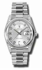 Rolex Day-Date Silver Dial Automatic Platinum Men's Watch 118296SDP