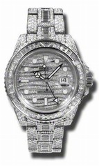 Rolex GMT Master II Diamond Automatic 18kt White Gold Set With Diamonds Men's Watch 116769TBR