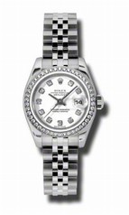 Rolex Lady Datejust 26 White Dial Stainless Steel Diamond Ladies Watch 179384WDJ