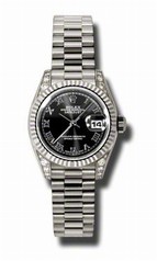 Rolex Datejust Black Dial Automatic White Gold Ladies Watch 179239BKRP