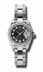 Rolex Datejust Black Jubilee Diamond Dial Automatic Ladies Watch 179174BKJDO