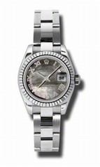 Rolex Datejust Black Mother of Pearl Roman Dial Automatic Ladies Watch 179174BKMRO