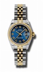 Rolex Datejust Blue Concentric Dial Steel and 18kt Yellow Gold Mens Watch 179173BLCAJ