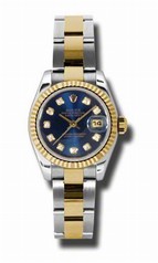 Rolex Datejust Blue Dial Automatic Stainless Steel and 18kt Yellow Gold Ladies Watch 179173BLDO