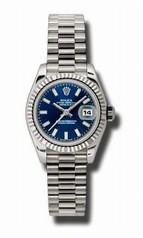 Rolex Datejust Blue Dial Automatic White Gold Ladies Watch 179179BLSP