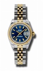 Rolex Datejust Blue Dial Steel and 18kt Yellow Gold Ladies 179173BLSJ