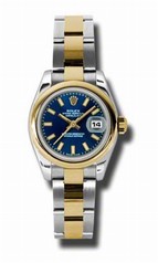 Rolex Datejust Blue Dial Steel and Yellow Gold Ladies Watch 179163BLSO