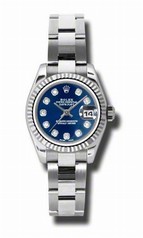 Rolex Datejust Blue Diamond Dial Automatic Ladies Watch 179174BLDO
