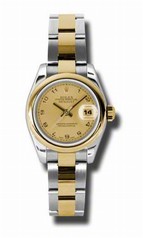 Rolex Datejust Champagne Steel and Yellow Gold Ladies Watch 179163CAO