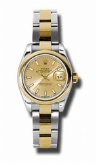 Rolex Datejust Champagne Steel and Yellow Gold Ladies Watch 179163CSO