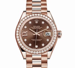 Rolex Lady Datejust Chocolate Diamond Dial 18K Everose Gold Automatic Watch 279135CHDP