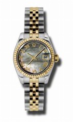 Rolex Datejust Dark Mother of Pearl Dial Steel and Yellow Gold Ladies Watch 179173BKMRJ