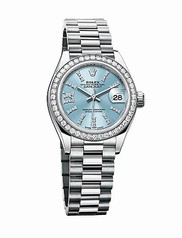 Rolex Lady Datejust Ice Blue Diamond Dial Platinum Automatic Watch 279136IBLRDP