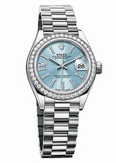 Rolex Lady Datejust Ice Blue Diamond Dial Platinum Automatic Watch 279136IBLSRDP