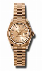 Rolex Datejust II Champagne Diamond Dial Automatic 18kt Pink Gold Ladies Watch 179175CDP