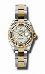 Rolex Datejust Ivory Dial Automatic Stainless Steel and 18kt Yellow Gold Ladies Watch 179173IPRO