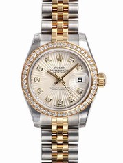 Rolex Datejust Ivory Sunburst Dial Steel and Yellow Gold Ladies Watch 179383ISBDJ