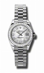 Rolex Datejust Mother of Pearl Automatic Platinum Ladies Watch 179136MDP