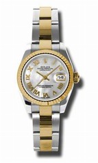 Rolex Datejust Mother of Pearl Dial Automatic Stainless Steel and 18kt Yellow Gold Ladies Watch 179173MRO