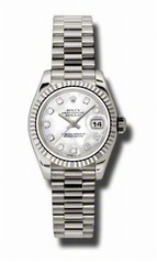 Rolex Datejust Mother of Pearl Dial Automatic White Gold Ladies Watch 179179MDP
