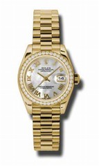 Rolex Datejust Mother of Pearl Dial Automatic Yellow Gold Ladies Watch 179138MRP