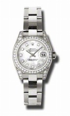 Rolex Lady Datejust Mother of Pearl Diamond Dial 18k White Gold Diamond Case and Bezel Oyster Bracelet Watch 179159MDO