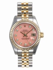 Rolex Datejust Pink Diamond Dial Jubilee Bracelet Two Tone Ladies Watch 179173PDJ