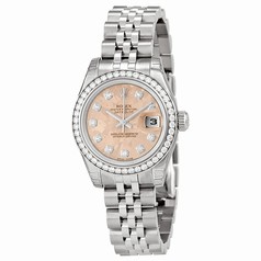 Rolex Datejust Pink Gold Dial Automatic Stainless Steel Ladies Watch 179384PGDJ
