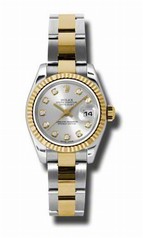 Rolex Datejust Silver Dial Automatic Stainless Steel and 18kt Yellow Gold Ladies Watch 179173SDO