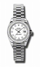 Rolex Datejust White Automatic Platinum Ladies Watch 179136WDP