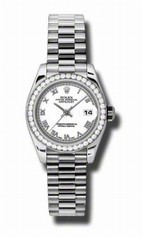 Rolex Datejust White Automatic Platinum Ladies Watch 179136WRP
