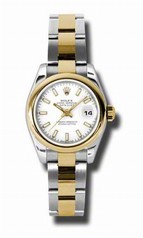 Rolex Datejust White Dial Automatic Stainless Steel and 18kt Yellow Gold Ladies Watch 179163WSO