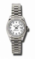 Rolex Datejust White Dial Automatic White Gold Ladies Watch 179179WDP