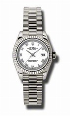 Rolex Datejust White Dial Automatic White Gold Ladies Watch 179179WRP