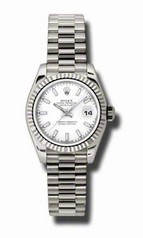 Rolex Datejust White Dial Automatic White Gold Ladies Watch 179179WSP