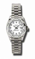 Rolex Datejust White Dial Automatic White Gold Ladies Watch 179369WDP