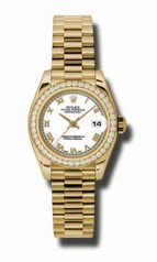Rolex Datejust White Dial Automatic Yellow Gold Ladies Watch 179138WRP