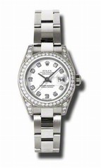 Rolex Lady Datejust White Diamond Dial 18k White Gold Diamond Case and Bezel Oyster Bracelet Watch 179159WDO