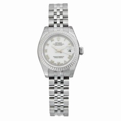 Rolex Datejust White Roman Dial Jubilee Bracelet 18k White Gold Fluted Bezel Ladies Watch 179174WRJ