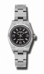 Rolex Black Dial Stainless Steel Oyster Bracelet Automatic Ladies Watch 176200BKPSAO
