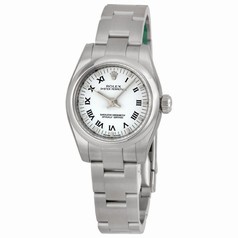 Rolex No Date White Roman Dial Oyster Bracelet Ladies Watch 176200WRO