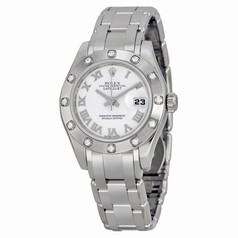Rolex Lady-Datejust Pearlmaster White Dial 18kt White Gold Diamond Ladies Watch 80319PM