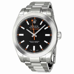 Rolex Milgauss Black Index Dial Domed Bezel Oyster Bracelet Men's Watch 116400BKSO