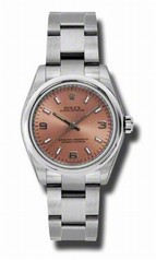 Rolex No Date Pink Arabic and Stick Dial Stainless Steel Oyster Bracelet Watch 177200PASO