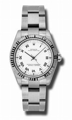 Rolex No-Date White Dial Automatic White Gold Bezel Stainless Steel Ladies Watch 177234WRO