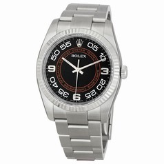 Rolex Oyster Perpetual 36 mm Black and Orange Concentric Dial Stainless Steel Men's Watch 116034BKOCAO
