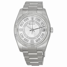 Rolex Oyster Perpetual 36 mm Silver Concentric Dial Stainless Steel Men's Watch 116034SCAO