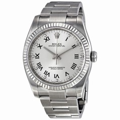 Rolex Oyster Perpetual 36 mm Silver Diamond Dial Stainless Steel Men's Watch 116034SDO