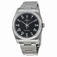 Rolex Oyster Perpetual Black Diamond Dial Stainless Steel Automatic Unisex Watch 116034BKRDO
